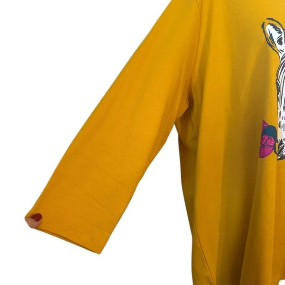 NWT   MUSTARD ZEBRA 3/4 SLEEVE CASUAL TOP   PLUS      #CL - Picture 4 of 8